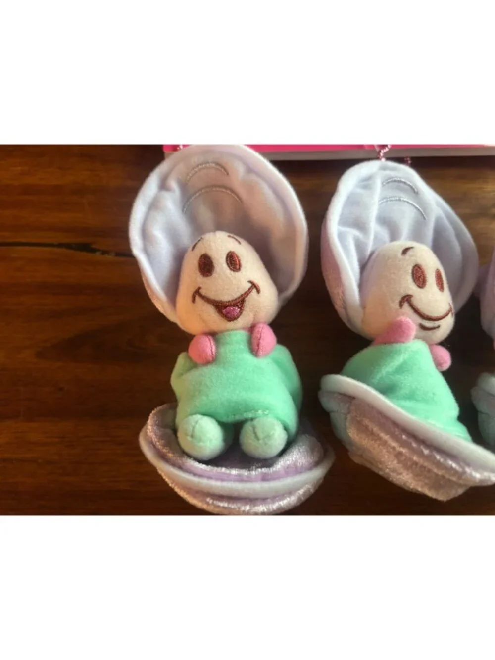 Set Of 3 Baby Oysters Disney Alice In Wonderland Plush Keychain Tokyo Disney